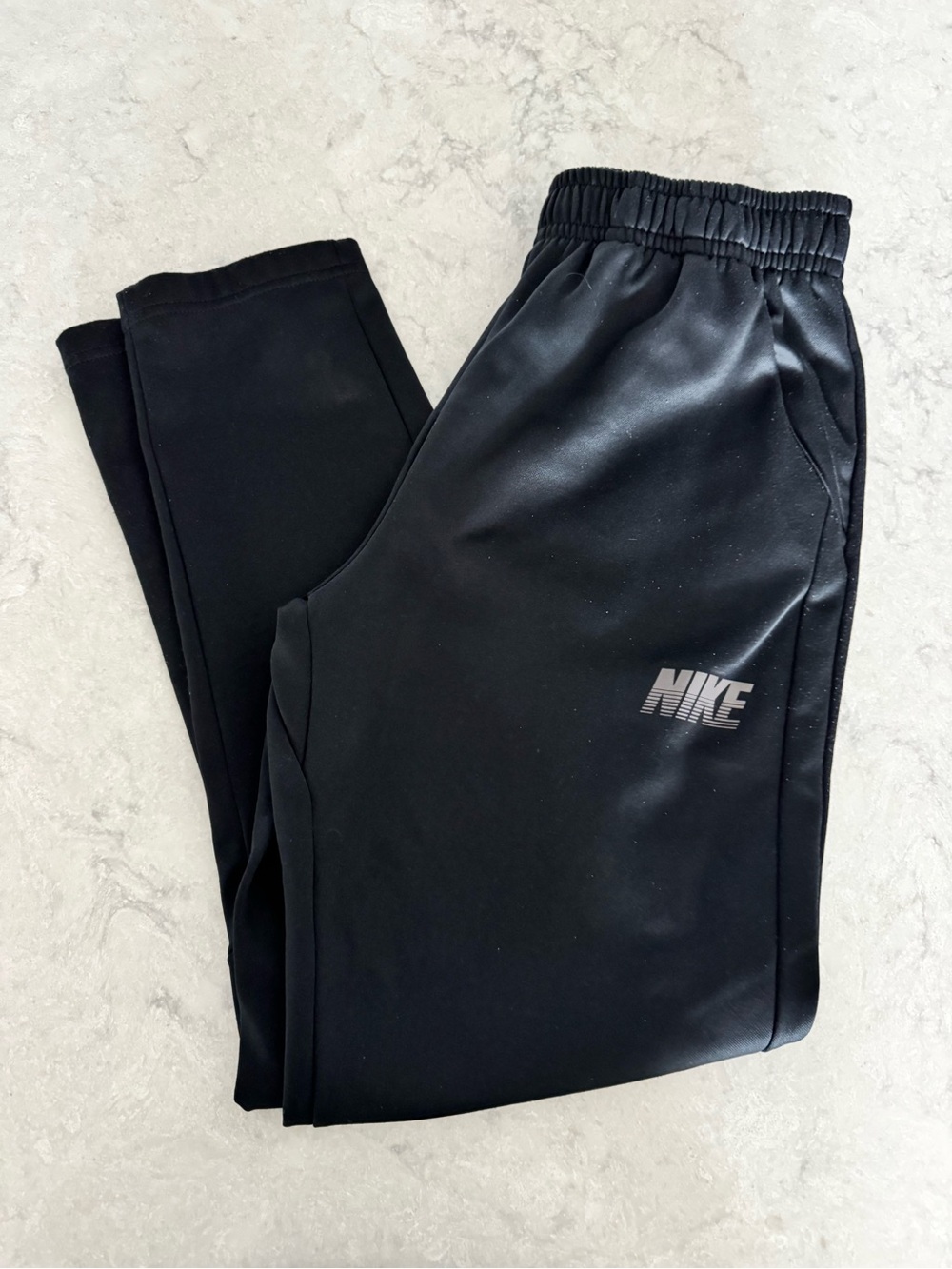 Nike Black Kids' Jogger Pants with Silver Logo